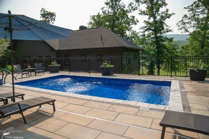 Backyard Resort Complete with Swimming Pool, Pavilion, and Retaining Walls in Bedford, PA