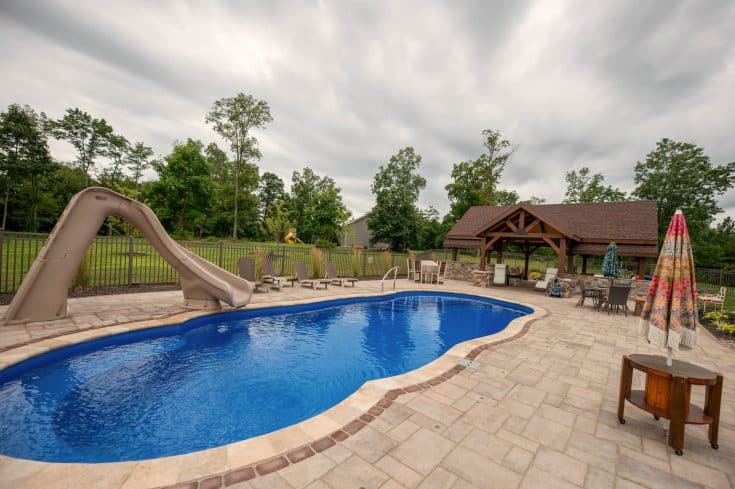 Backyard Swimming Pool and Outdoor Living Space in Everett, PA