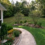 Landscaping and sidewalk