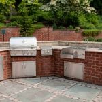 outdoor kitchen with paver patio