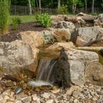 water feature with waterfall