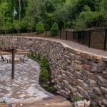 Large retaining wall for outdoor living space