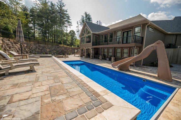 Exquisite Outdoor Living Space with Swimming Pool and Outdoor Kitchen In Hollidaysburg, PA