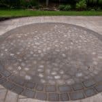 Front walk way with pavers and paver design and landscaping
