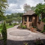 Front walk way with pavers and paver design