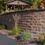retaining wall with landscaping