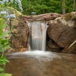 waterfall on backyard pond