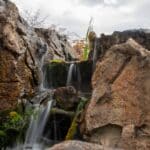 custom waterfall with boulders