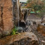 custom waterfall with boulders