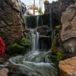 custom waterfall with boulders