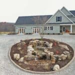 pondless water fall with landscaping and edging