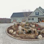 pondless water fall with landscaping and edging