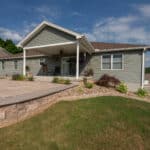 raised patio with techo bloc pavers