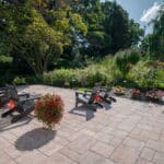 paver patio with landscaping