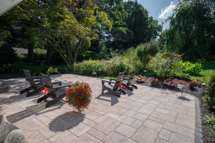 Backyard Hardscape Patio with Landscaping and Sidewalk in State College, PA