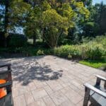 paver patio with landscaping