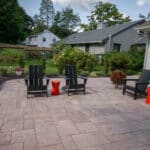 paver patio with landscaping