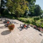 paver patio with landscaping