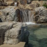 waterfall into rec swim pond