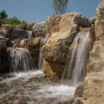 waterfall into rec swim pond