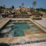 natural stone hot tub