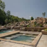 natural stone hot tub