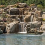 waterfall into rec swim pond