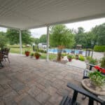 paver patio with landscaping