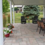 paver patio with landscaping