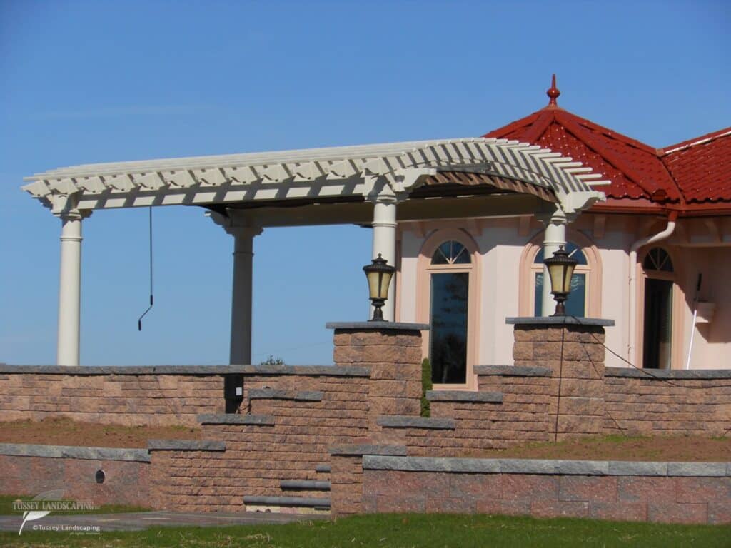 vinyl pergola with hardscape state colloge pa