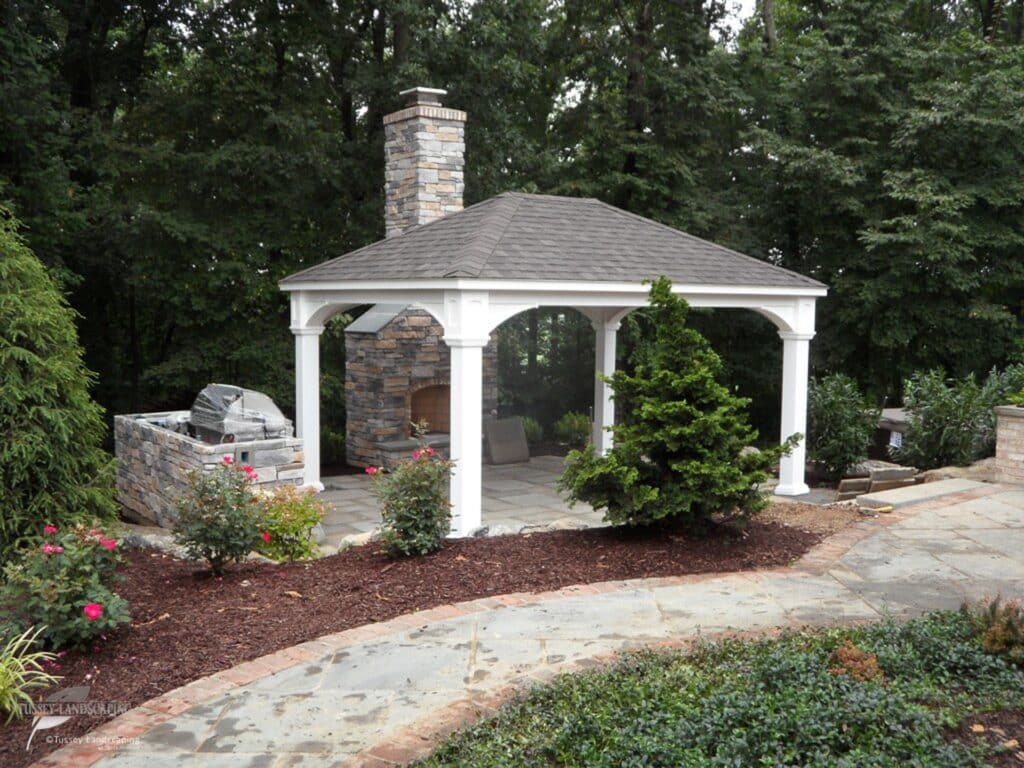 vinyl pavilion with hardscape and landscape state colloge pa