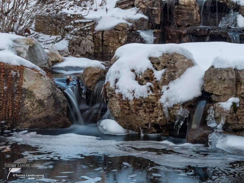 Winter Waterfall in Premiere Collection Pond