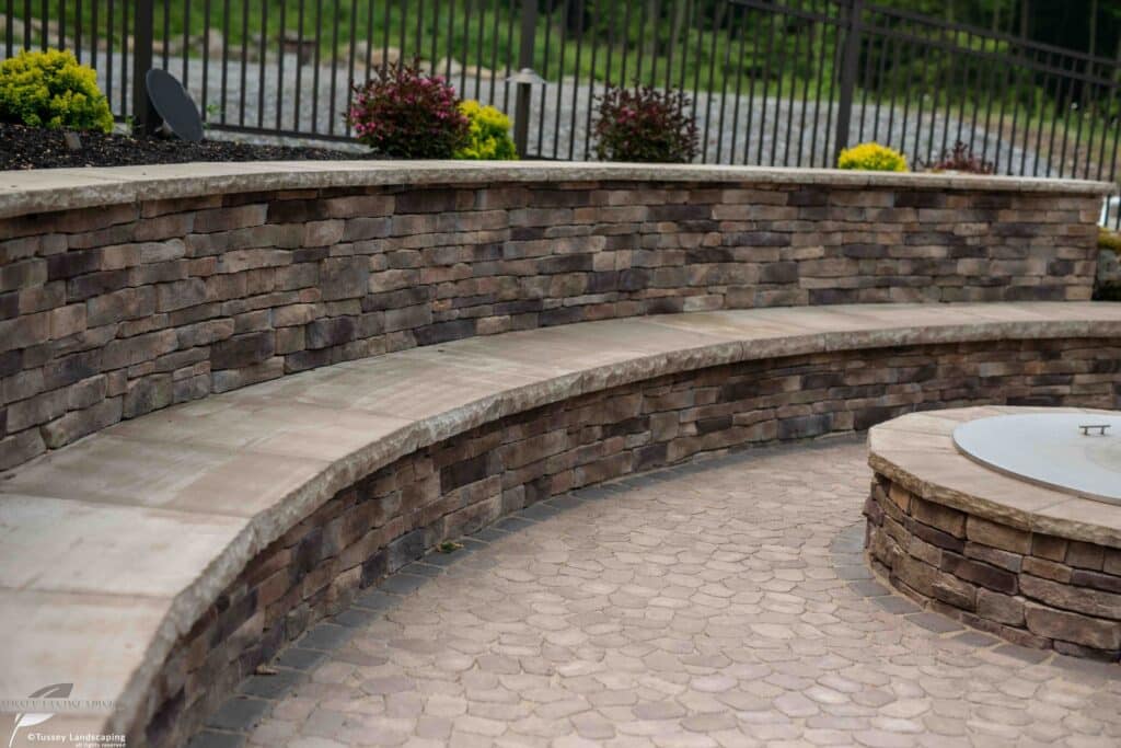 Retaining Wall with Fire pit and Patio