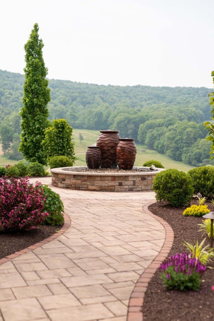 Sidewalk with Urns