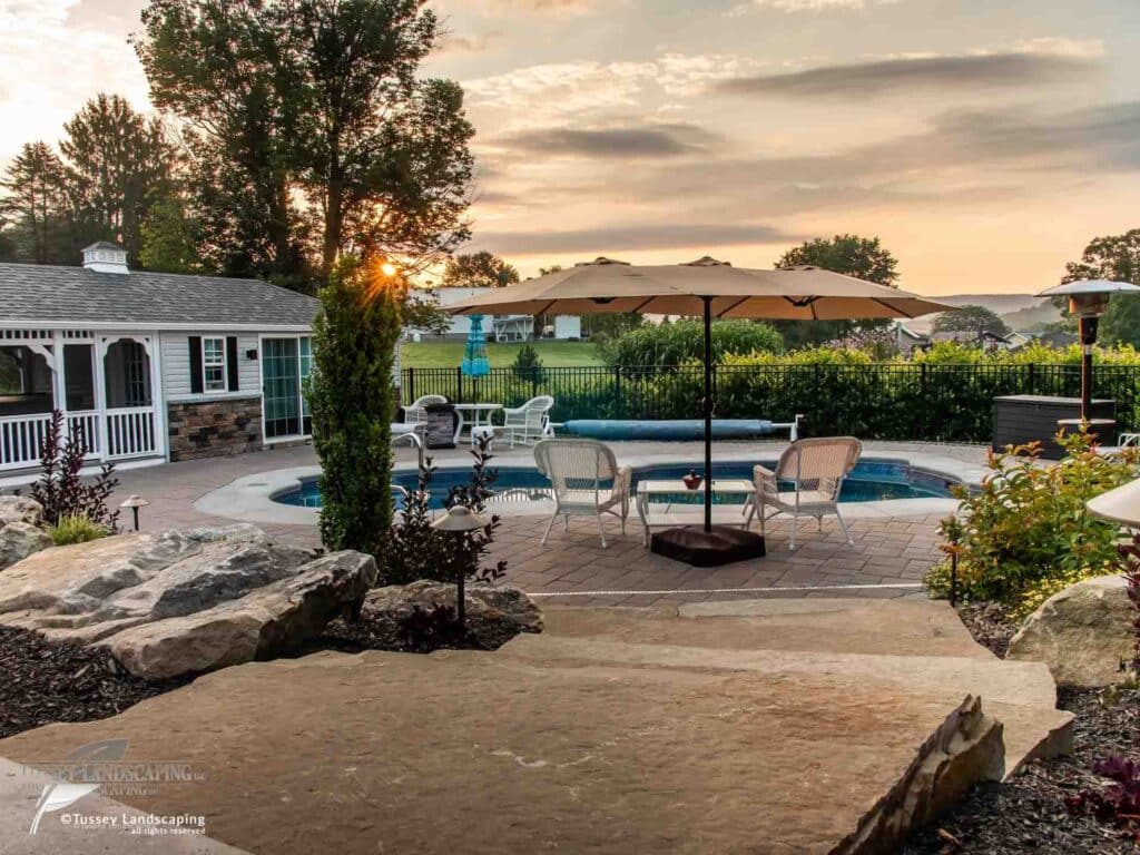 natural stone steps and swimming pool altoona pa