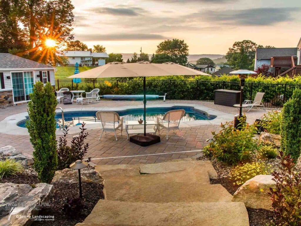Inground Swimming Pool and Backyard Living Space