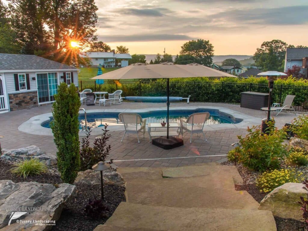 Black Hills Stone Steps and Inground Pool
