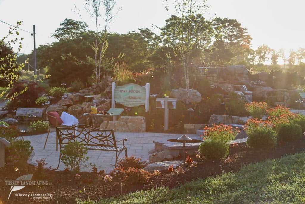 Paver Patio, Waterfalls, Fireplace And Landscaping