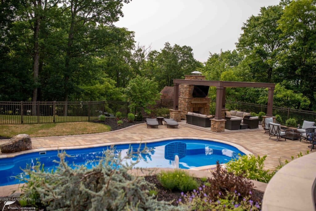 Outdoor living space with swimming pool in Hollidaysburg PA
