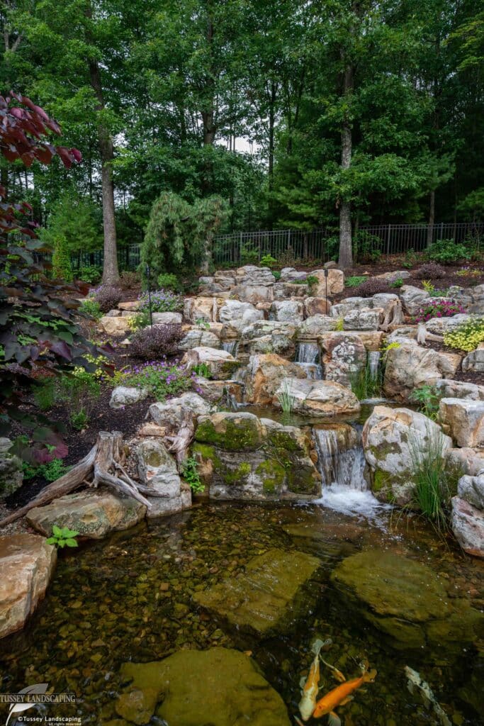 Waterfalls, Water feature, pond, koi pond