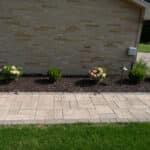 paver sidewalk with landscaping