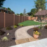 paver sidewalk with landscaping