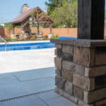 paver patio with veneer column