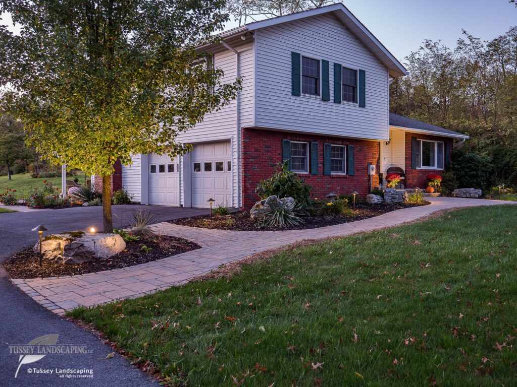 Paver Walkway with Outdoor Lighting