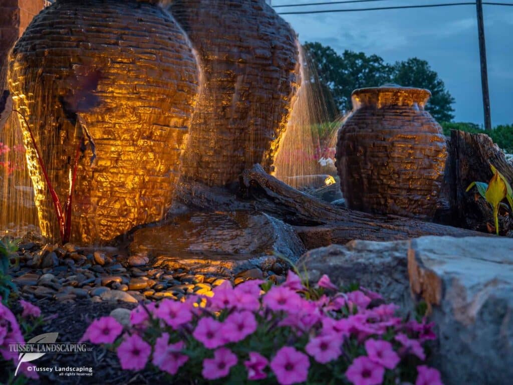 Slate Urns at Night
