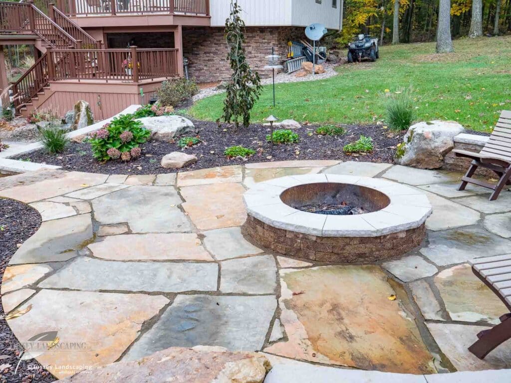 flagstone patio with fireplace hollidaysburg pa