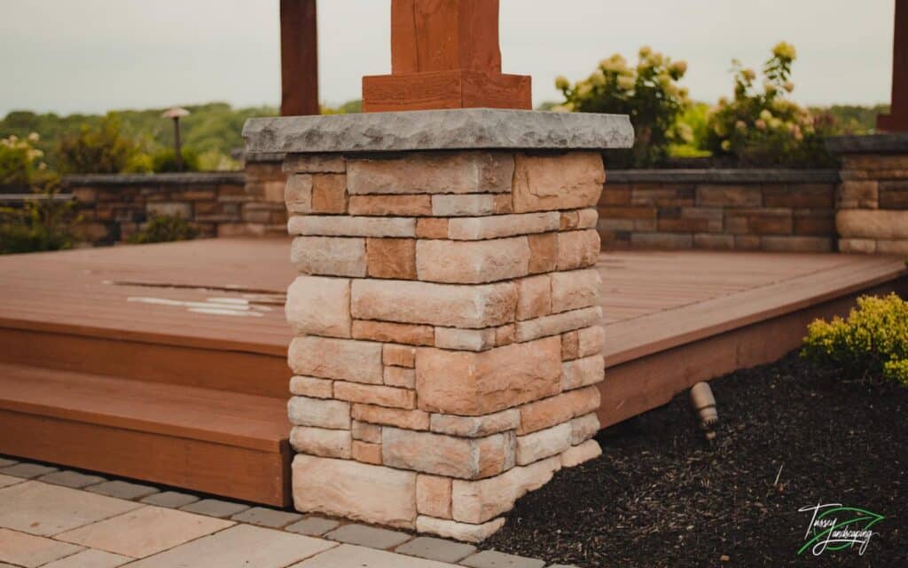 Pavilion with Cast Stone Wall Pillars