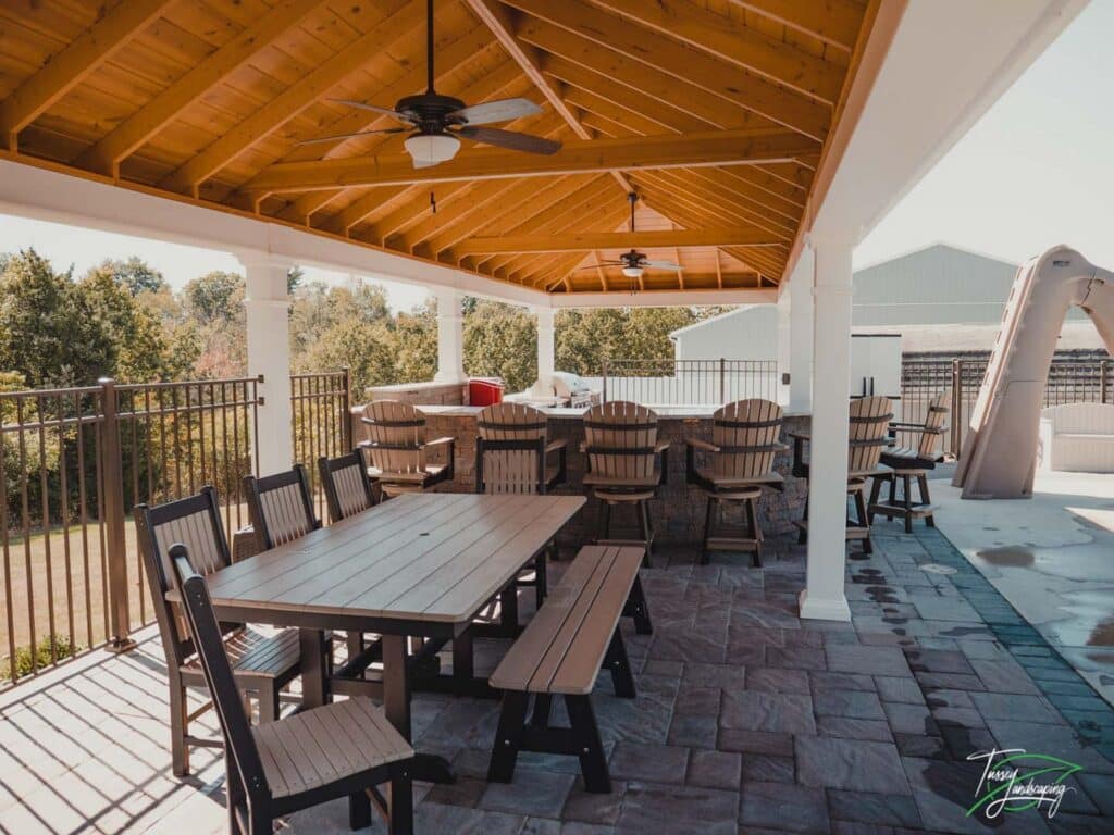 Poolside Pavilion with Outdoor Kitchen