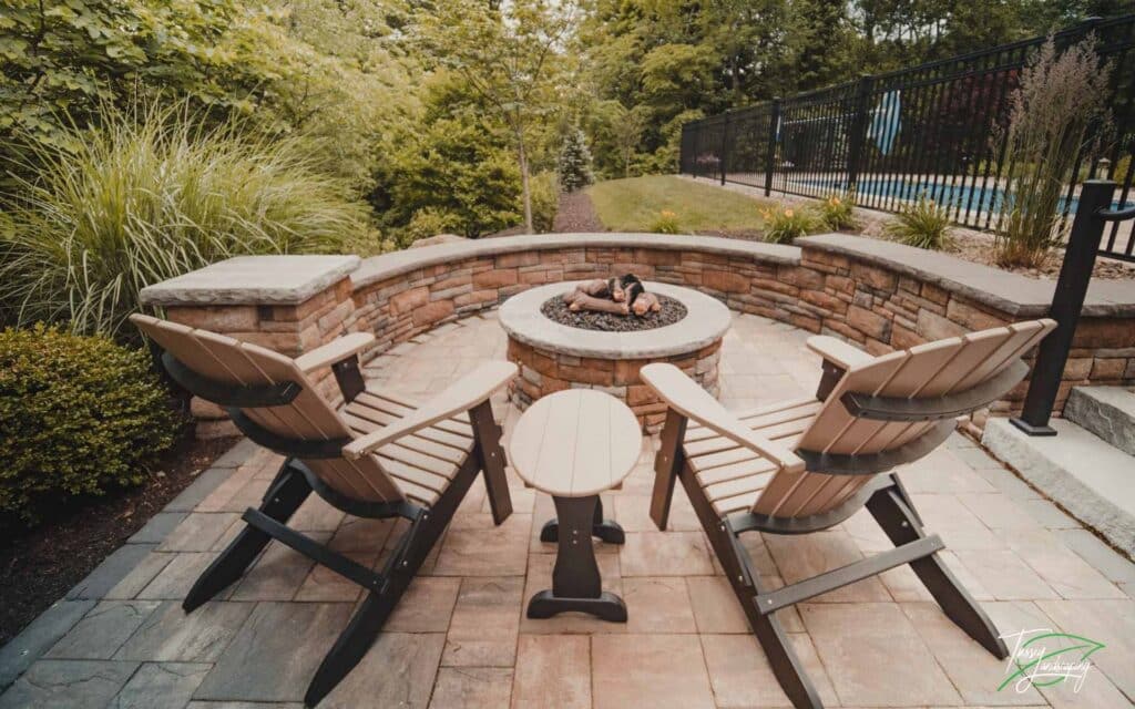 Firepit with Seating Wall | Bedford PA | Landscape Contractor