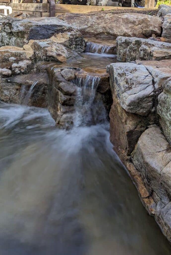 Waterfall into Swim pond